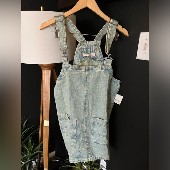 NWT FREE PEOPLE WE THE FREE Overall Smock Mini Top In Oceanic MSRP $98 - Picture 6 of 10